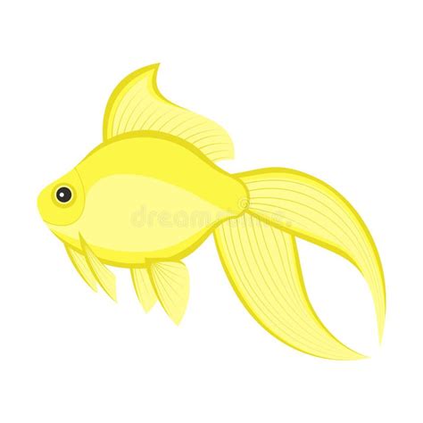 Cartoon Gold Fish Isolated On White Vector Illustration Stock