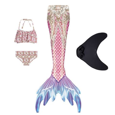 Dropship Mermaid Tail Swimsuit With Monofin Women Swimwear Bikini Set