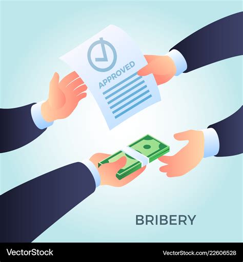 Bribery concept background isometric style Vector Image