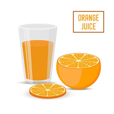 Premium Vector Orange Juice With Fruit Healthy Drink