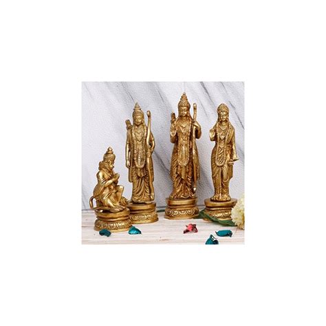 ARTVARKO Ram Darbar Brass Statue Shree Ram Ji Sita Laxman Hanuman Home