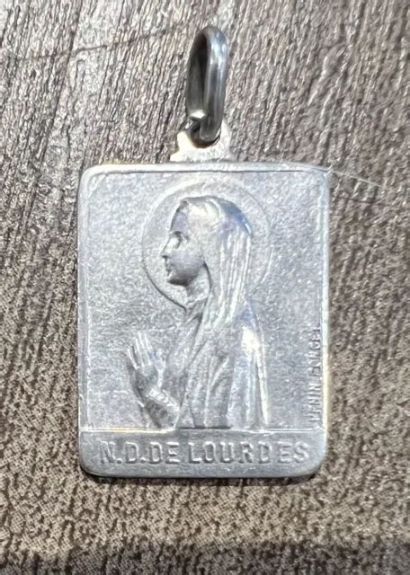 Rare Medaille Religieuse Ancienne J Sus Et Marie Argent Massif