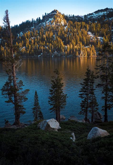 Lake Trees Mountain Stones Shore Hd Phone Wallpaper Peakpx