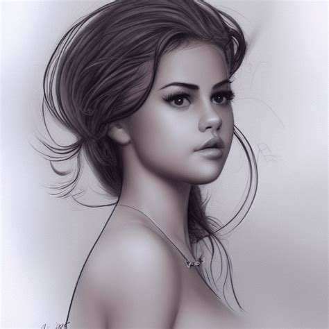 Milt Kahl Pencil Sketch Of Selena Gomez Creative Fabrica