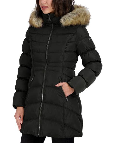 Laundry By Shelli Segal Faux Fur Trim Hooded Puffer Coat Bloomingdales