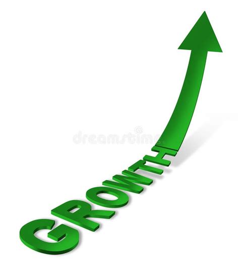 Growth Icon With A Three Dimensional Text And Arrow Pointing Up Into