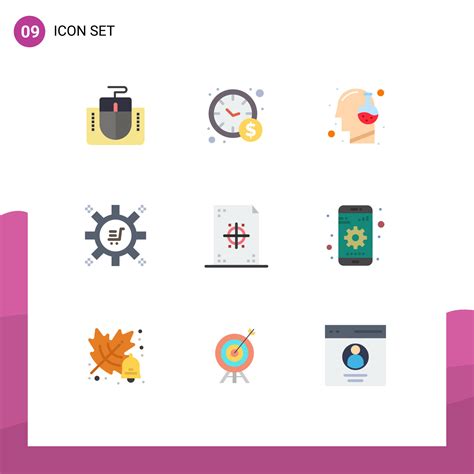 conjunto de 9 iconos modernos de la interfaz de usuario símbolos signos