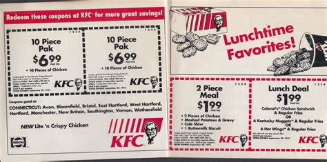 Summertime Value Days at Kentucky Fried Chicken coupon booklet 1991