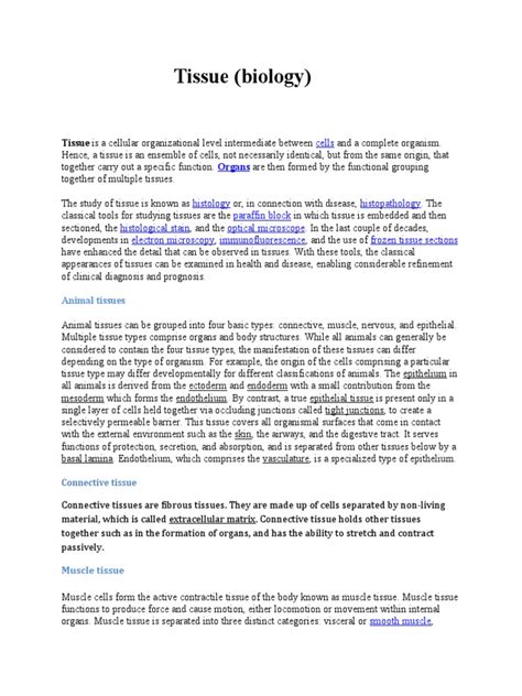 Tissues and Cells Part 1 - Grade 7 - Biology | PDF | Life Sciences ...