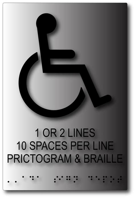 Custom Ada Compliant Signs With Braille Signs On Brushed Aluminum Ada