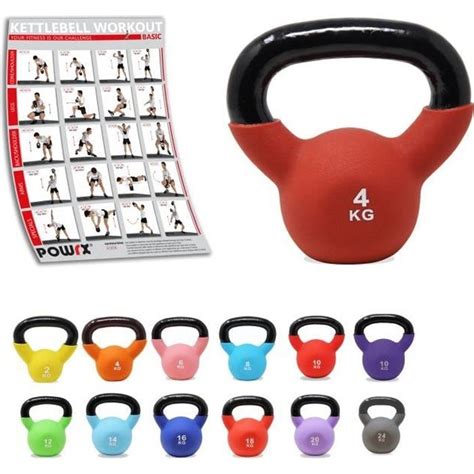 Kettlebell néoprène coloré 2 26 kg Poids 4 kg Orange Cdiscount Sport