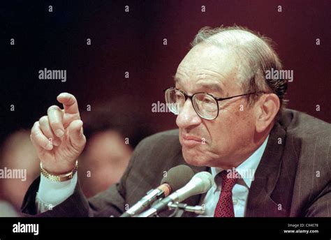 Federal Reserve Chairman Alan Greenspan during testimony in the Senate ...