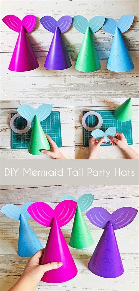 The Instructions For How To Make Mermaid Tail Party Hats With