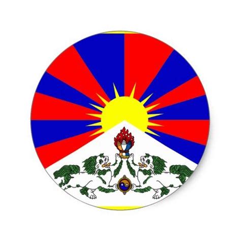 Tibet Flag Classic Round Sticker Personalized Custom Personalised