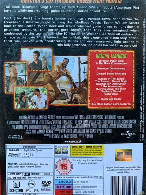 Welcome To The Jungle Dvd Aka The Rundown 2003 Action Comedy Adventure