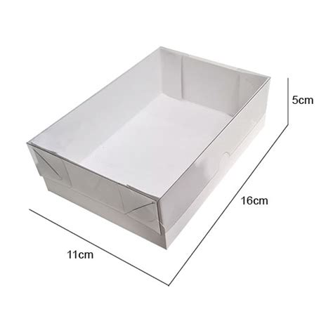 Caixas Papel Tampa Transparente 11x16x5 10 Unidades Retangular Tr3A