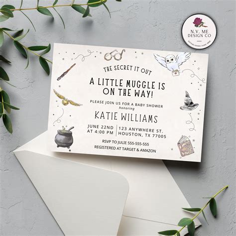 Editable Harry Potter Baby Shower Invitation Template Calling Etsy