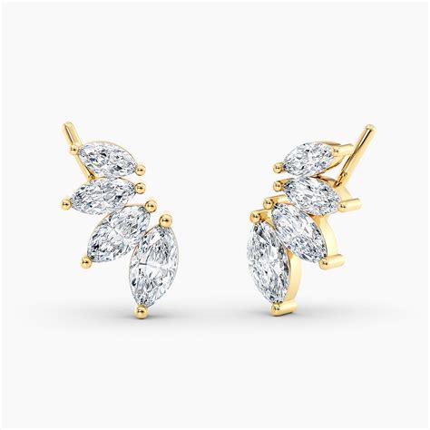 Marquise Lab Grown Diamond Earring Climbers Ct Tw E F Vs K