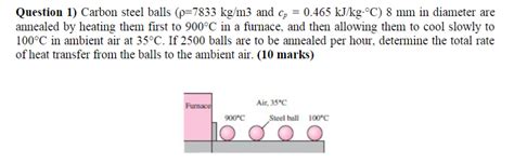 Solved Question Carbon Steel Balls P Kg M And Cp