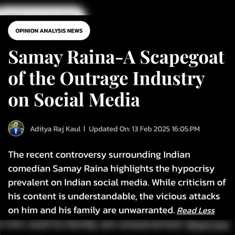 aditya raj kaul   uproar surrounding samay raina  young