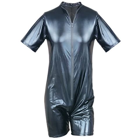 Buy Mens Lingerie Patent Leather Body Suit Thong