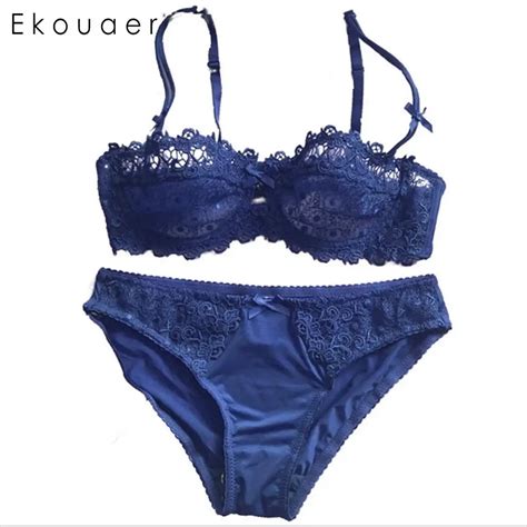 Ekouaer Sexy Underwear Set Cotton Push Up Bra And Panty Sets 3 4 Cup