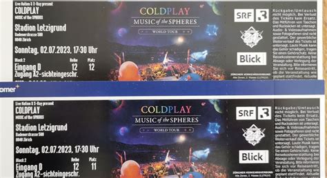 Coldplay Sitzpl Tze Kaufen Auf Ricardo