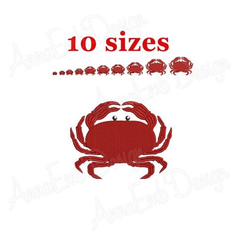 Crab Embroidery Design Crab Silhouette Crab Mini Embroidery Etsy