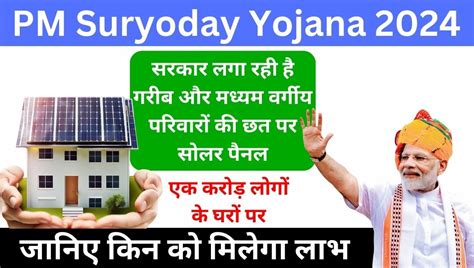 Pradhan Mantri Suryoday Yojana 2024 परधनमतर सरयदय यजन क तहत