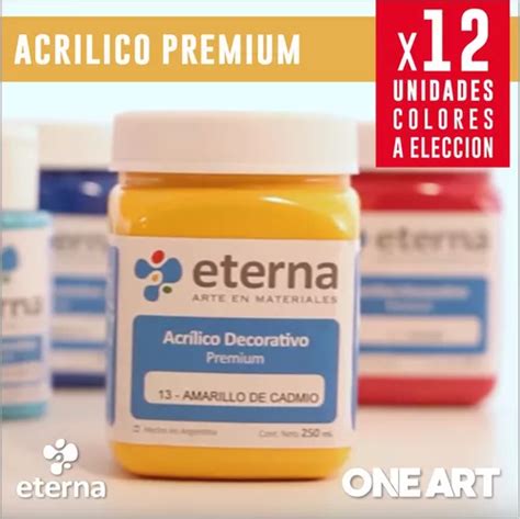 Acrilico Decorativo Premium Eterna 250ml X12 Envío gratis