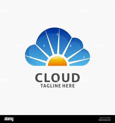 Cloud Logo Design With Sun Light Inside Stock Vector Image And Art Alamy