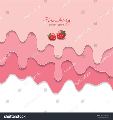 Melted Flowing Strawberry Pink Cream Background Stock Vector Royalty