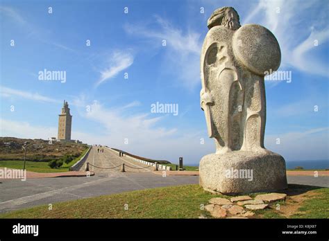 Statue Of Breogan The Mythical Celtic King From Galicia And