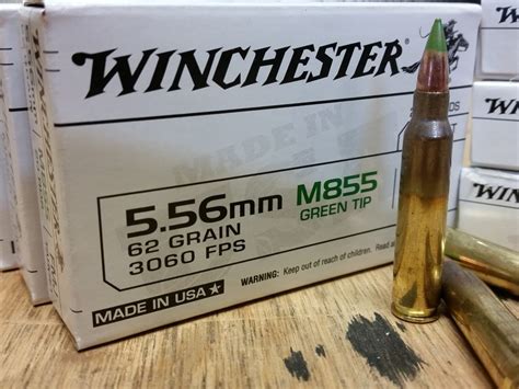 Winchester Centerfire Rifle Ammunition 5 56mm M855 62 Gr FMJ Green