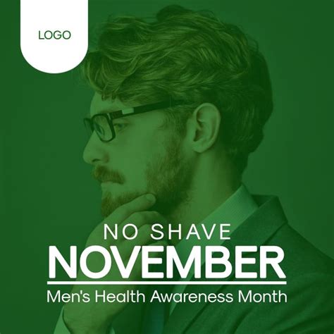 A Man With Glasses Is Looking To His Left And Has The Words No Shave