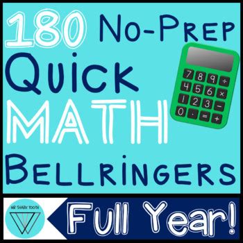 Middle School Math Warm Ups Full Year Of Daily Bell Ringers Starters