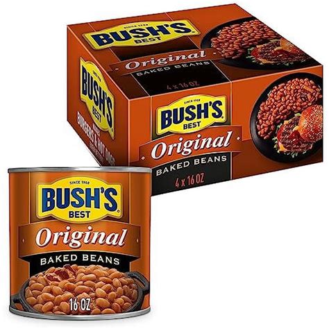 Bushs Best 16 Oz Canned Original Baked Beans Source Of Plant Based