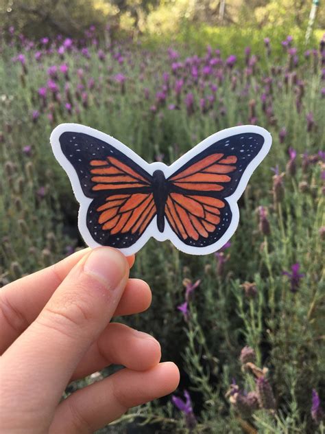 Monarch Butterfly Vinyl Sticker Etsy