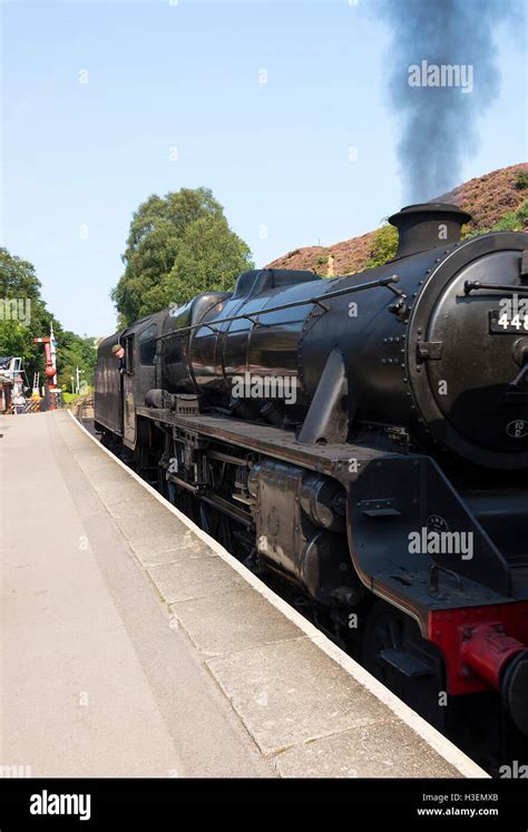 Preserved Stanier Black Five Steam Locomotive 44806 Pulling Passenger