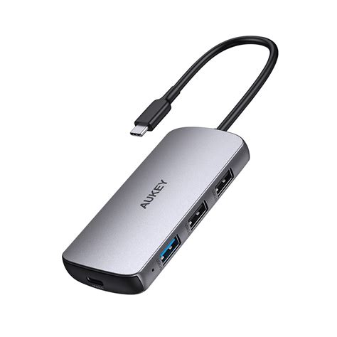 Aukey Port Hub In Usb C To Usb A Usb C Hdmi And Sd Microsd Cb