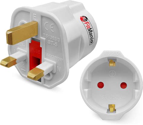 Fitmania European To Uk Plug Adaptor Pack Of Eu To Uk Plug Adapter