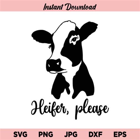 Drawing Illustration Cow Cut File Cow Cricut Cow Clipart Cow Face Png