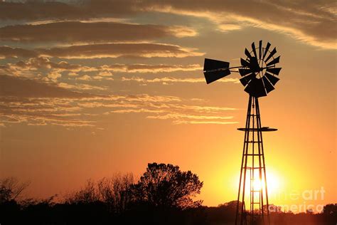 Golden Sky Windmill Sunset Silhouette Photograph By Robert D Brozek Fine Art America