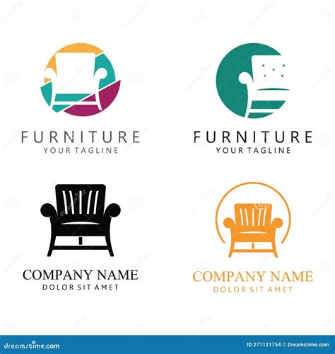 Furniture Logo Template Creative Symbol For Furniture Company Stock