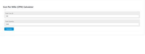 Cost Per Mille Cpm Calculator Calculator Academy