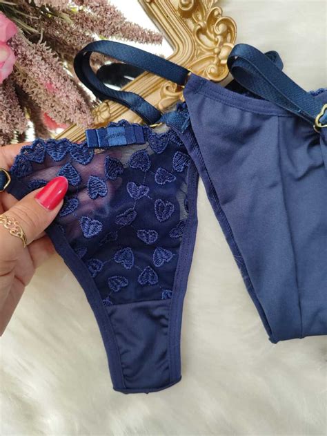 Calcinha Amora Azul Marinho Imp Rio Lingerie