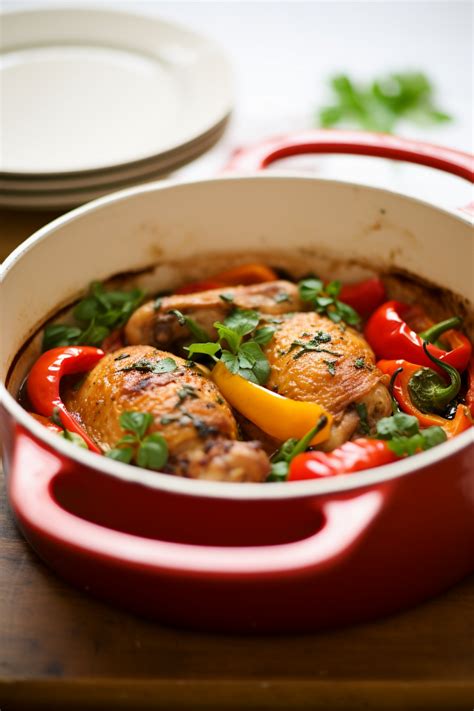 Basque Style Chicken with Peppers and Tomatoes Pollo al Chilindrón