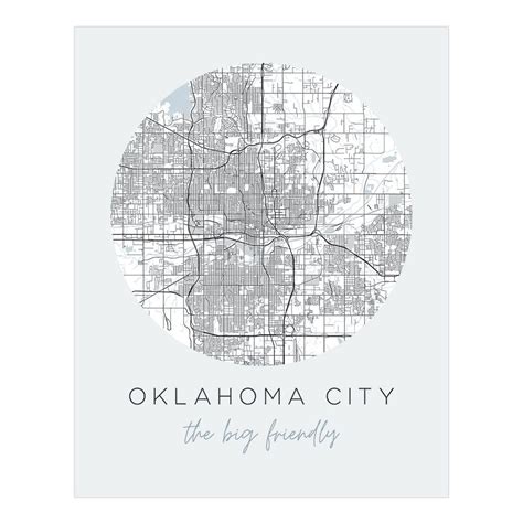 Oklahoma City Street Map Street Map City Map Poster City Streets