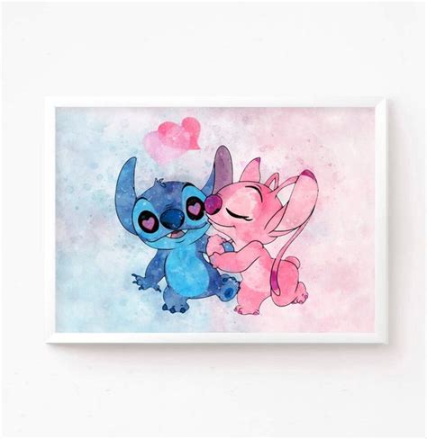 Stitch Watercolor Disney Watercolor Lilo And Stitch Etsy Watercolor