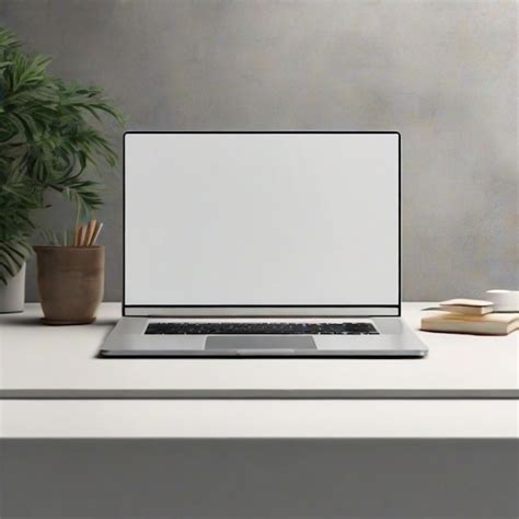 Premium Photo | Minimalist laptop screen mockup isolated white background